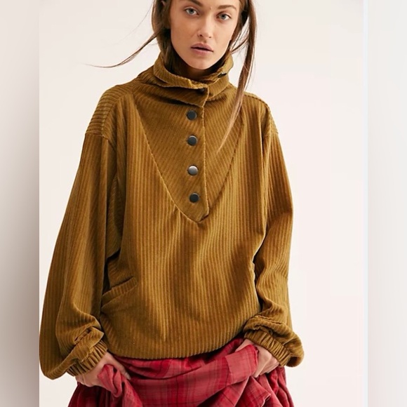 Free People Serena Corduroy Pullover Size S - Picture 2 of 6